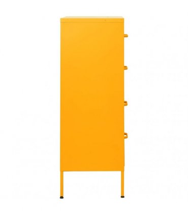 vidaXL Chest of Drawers Mustard Yellow 80x35x101,5 cm Steel