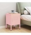 vidaXL Nightstand Pink 35x35x51 cm Steel