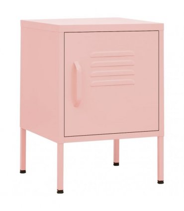 vidaXL Nightstand Pink 35x35x51 cm Steel