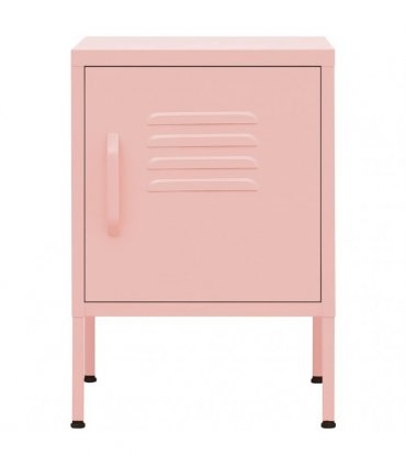 vidaXL Nightstand Pink 35x35x51 cm Steel