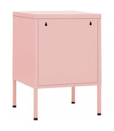vidaXL Nightstand Pink 35x35x51 cm Steel