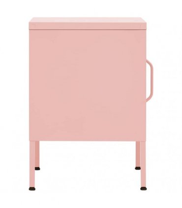 vidaXL Nightstand Pink 35x35x51 cm Steel