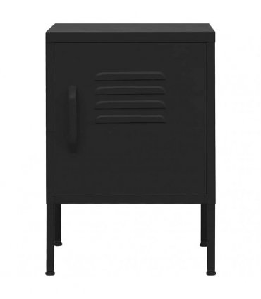 vidaXL Nightstand Black 35x35x51 cm Steel