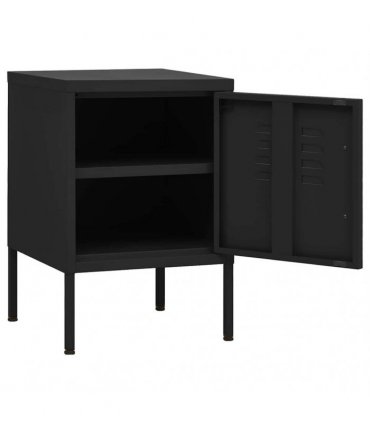 vidaXL Nightstand Black 35x35x51 cm Steel
