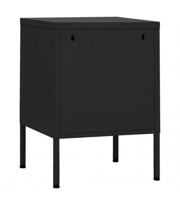vidaXL Nightstand Black 35x35x51 cm Steel
