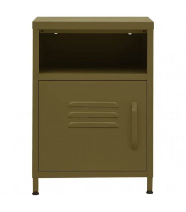 vidaXL Nightstand Olive Green 35x35x51 cm Steel