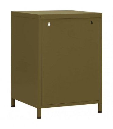 vidaXL Nightstand Olive Green 35x35x51 cm Steel