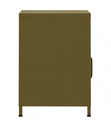 vidaXL Nightstand Olive Green 35x35x51 cm Steel