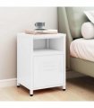 vidaXL Nightstand White 35x35x51 cm Steel