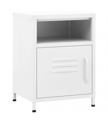 vidaXL Nightstand White 35x35x51 cm Steel