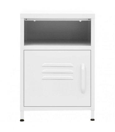 vidaXL Nightstand White 35x35x51 cm Steel