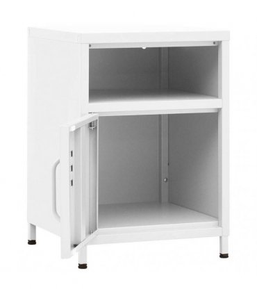 vidaXL Nightstand White 35x35x51 cm Steel