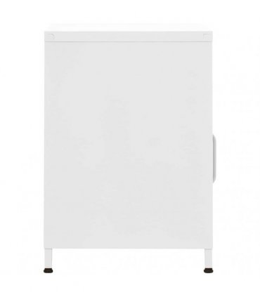 vidaXL Nightstand White 35x35x51 cm Steel