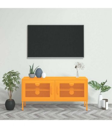vidaXL TV Cabinet Mustard Yellow 105x35x50 cm Steel