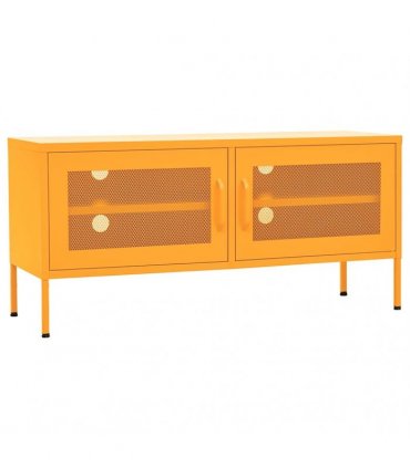 vidaXL TV Cabinet Mustard Yellow 105x35x50 cm Steel