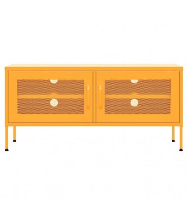 vidaXL TV Cabinet Mustard Yellow 105x35x50 cm Steel