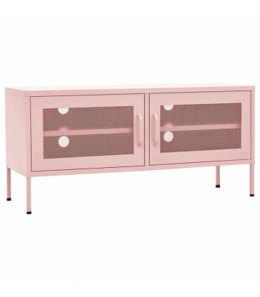 vidaXL TV Cabinet Pink 105x35x50 cm Steel