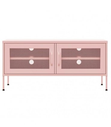 vidaXL TV Cabinet Pink 105x35x50 cm Steel