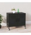 vidaXL Storage Cabinet Black 60x35x56 cm Steel