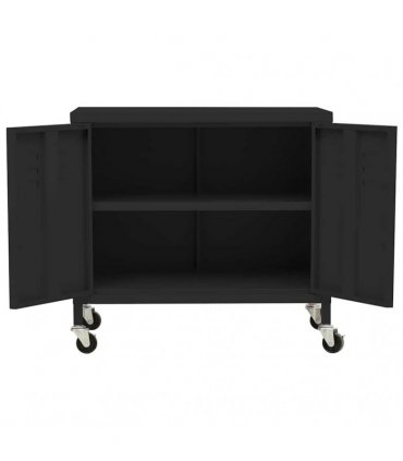 vidaXL Storage Cabinet Black 60x35x56 cm Steel