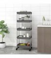 vidaXL 5-Tier Kitchen Trolley Grey 42x29x128 cm Iron and ABS