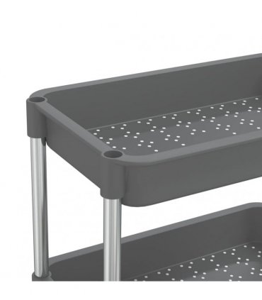 vidaXL 5-Tier Kitchen Trolley Grey 42x29x128 cm Iron and ABS