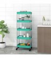vidaXL 5-Tier Kitchen Trolley Turquoise 42x29x128 cm Iron and ABS