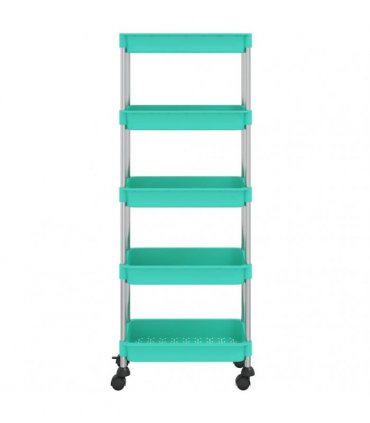 vidaXL 5-Tier Kitchen Trolley Turquoise 42x29x128 cm Iron and ABS