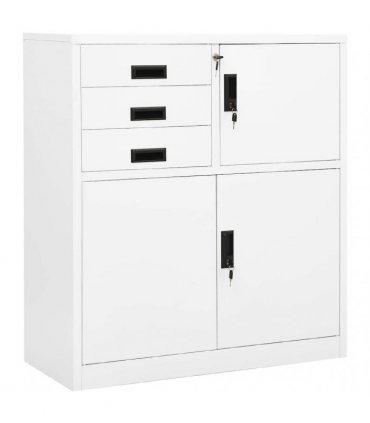 vidaXL Office Cabinet White 90x40x102 cm Steel