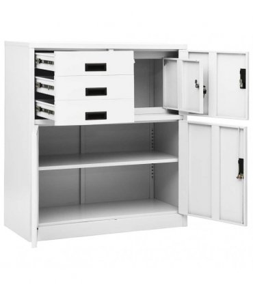 vidaXL Office Cabinet White 90x40x102 cm Steel