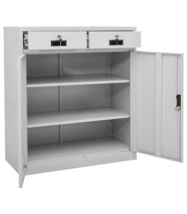 vidaXL Office Cabinet Light Grey 90x40x102 cm Steel