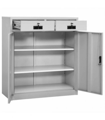 vidaXL Office Cabinet Light Grey 90x40x102 cm Steel
