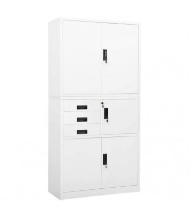 vidaXL Office Cabinet White 90x40x180 cm Steel