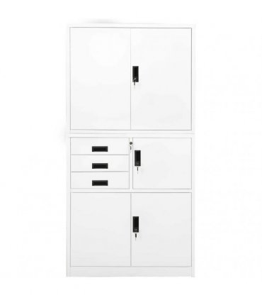 vidaXL Office Cabinet White 90x40x180 cm Steel