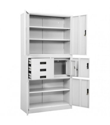 vidaXL Office Cabinet White 90x40x180 cm Steel