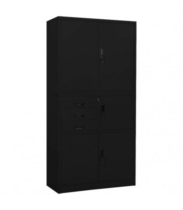vidaXL Office Cabinet Black 90x40x180 cm Steel
