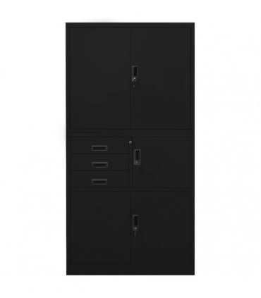 vidaXL Office Cabinet Black 90x40x180 cm Steel