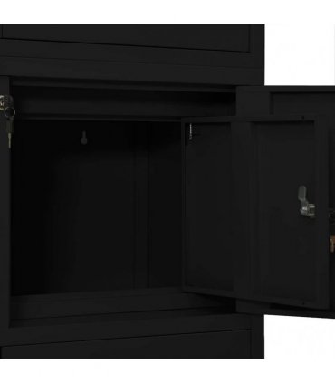 vidaXL Office Cabinet Black 90x40x180 cm Steel