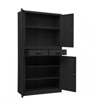 vidaXL Office Cabinet Anthracite 90x40x180 cm Steel