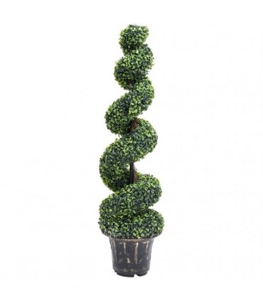 vidaXL Artificial Boxwood Spiral Plant with Pot Green 117 cm