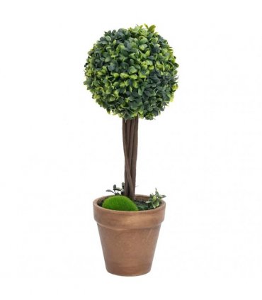 vidaXL Artificial Boxwood Plants 2 pcs Pots Ball Shaped Green 41 cm