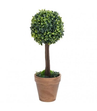 vidaXL Artificial Boxwood Plants 2 pcs Pots Ball Shaped Green 41 cm