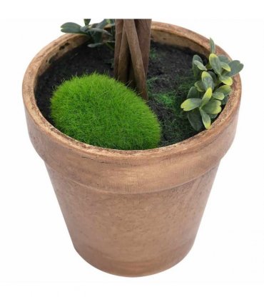 vidaXL Artificial Boxwood Plants 2 pcs Pots Ball Shaped Green 41 cm