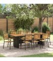 vidaXL Garden Dining Set 9 pcs Black and Brown Poly Rattan