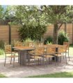 vidaXL Garden Dining Set 9 pcs Grey and Brown Poly Rattan
