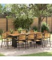vidaXL Garden Dining Set 11 pcs Black and Brown Poly Rattan