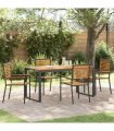 vidaXL Garden Dining Set 5 pcs Black and Brown Poly Rattan