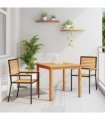 vidaXL Garden Dining Set 3 pcs Black Solid Acacia Wood