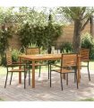 vidaXL Garden Dining Set 5 pcs Black Solid Acacia Wood