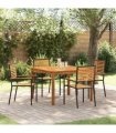 vidaXL Garden Dining Set 5 pcs Black Solid Acacia Wood